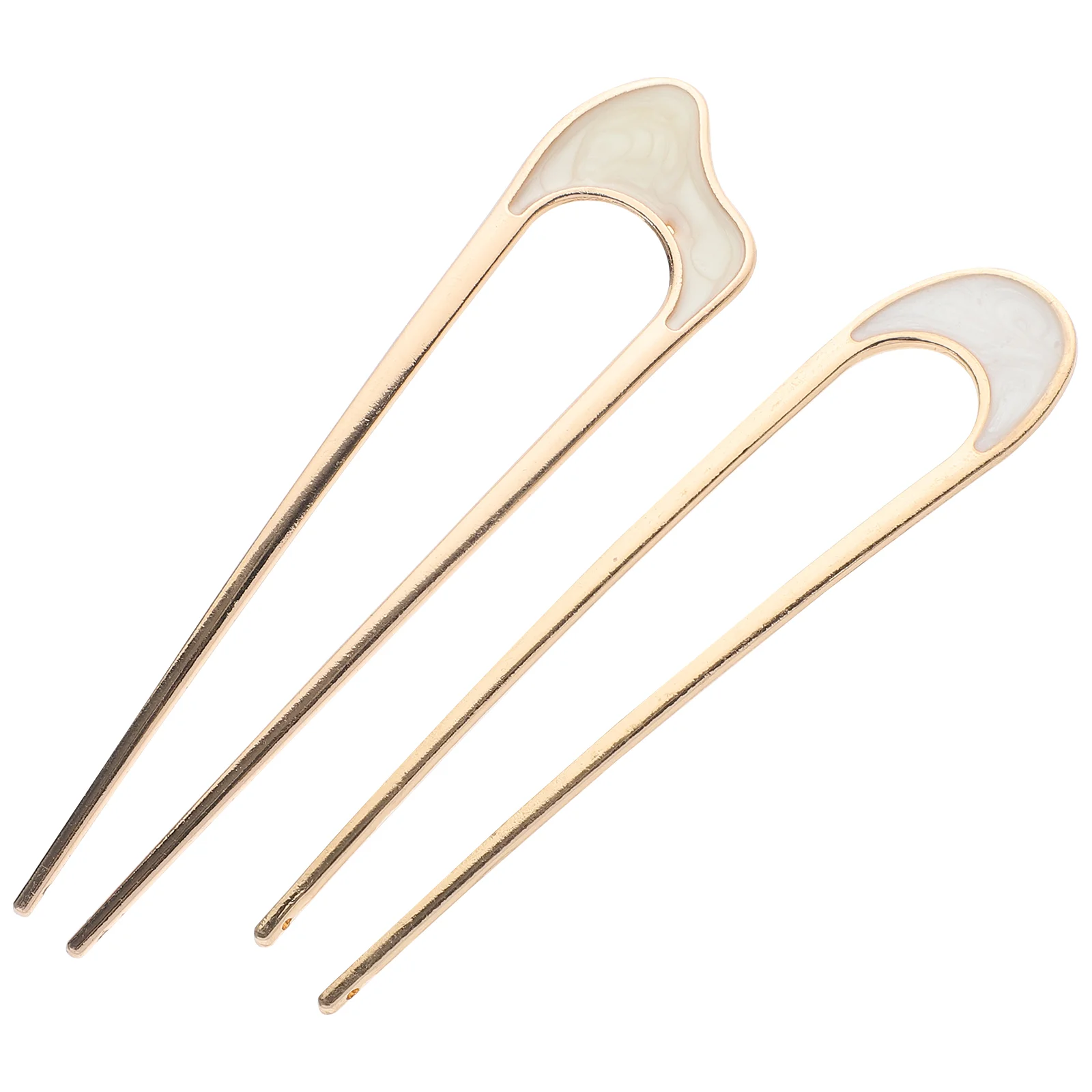 2 Pcs Hair Barrettes Hairpin Headdress Forks Accessories Women French Stick Hairpins White Sticks Buns 4