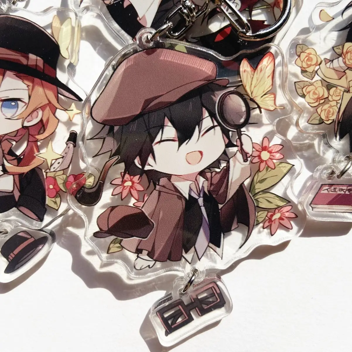 

Hot Anime Bungo Stray Dogs Peripheral Two-dimensional Acrylic Cartoon Keychain Decoration Pendant Badge Prop Christmas Gift