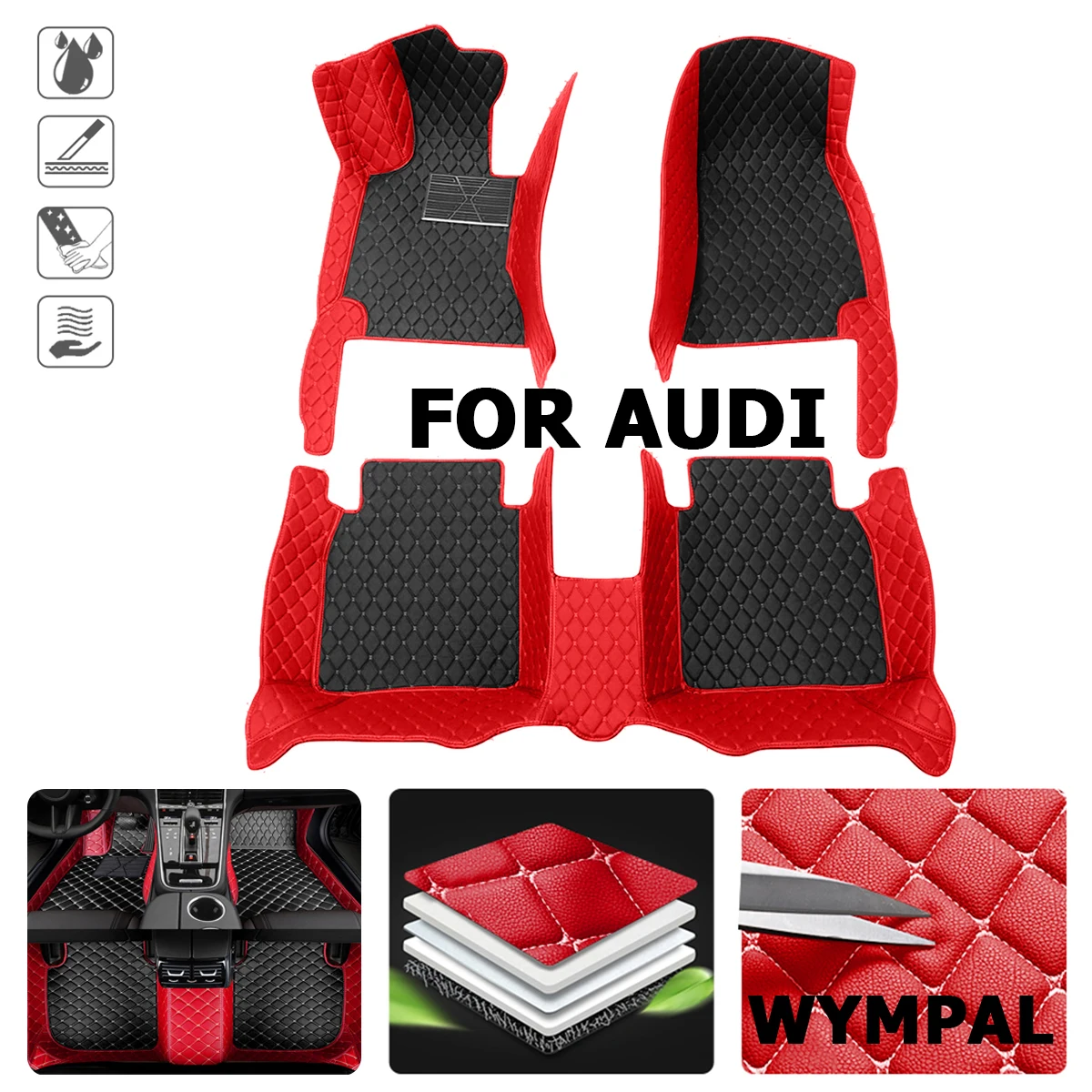 

Car Floor Mats For AUDI A8L 4seat A8L 5seat Q2 Q3 8U Q3 Q5 8R Q5 Q7 (4seat) Q7 (5seat) R8 S1 (2door) S3 Car Accessories