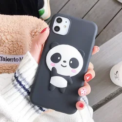 Cute Bear Cartoon 3D Duck Soft TPU Phone Case for Cubot Note 20 (Panda Black)