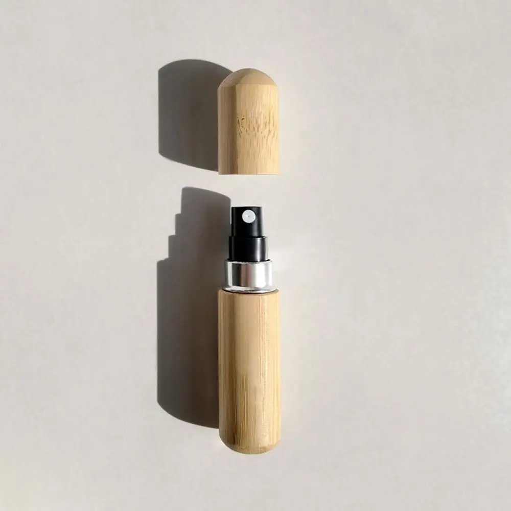 5/8ML Ultra Fine Refillable Perfume Bottle Mini Bottom Filling Liner Bamboo Spray Bottle Wood Portable Atomizer Gift