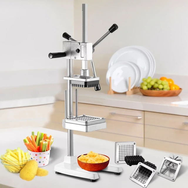 BENTISM Commercial Vegetable Fruit Dicer and French Fry Chopper with  Rotating Handles 4 Blades, USA