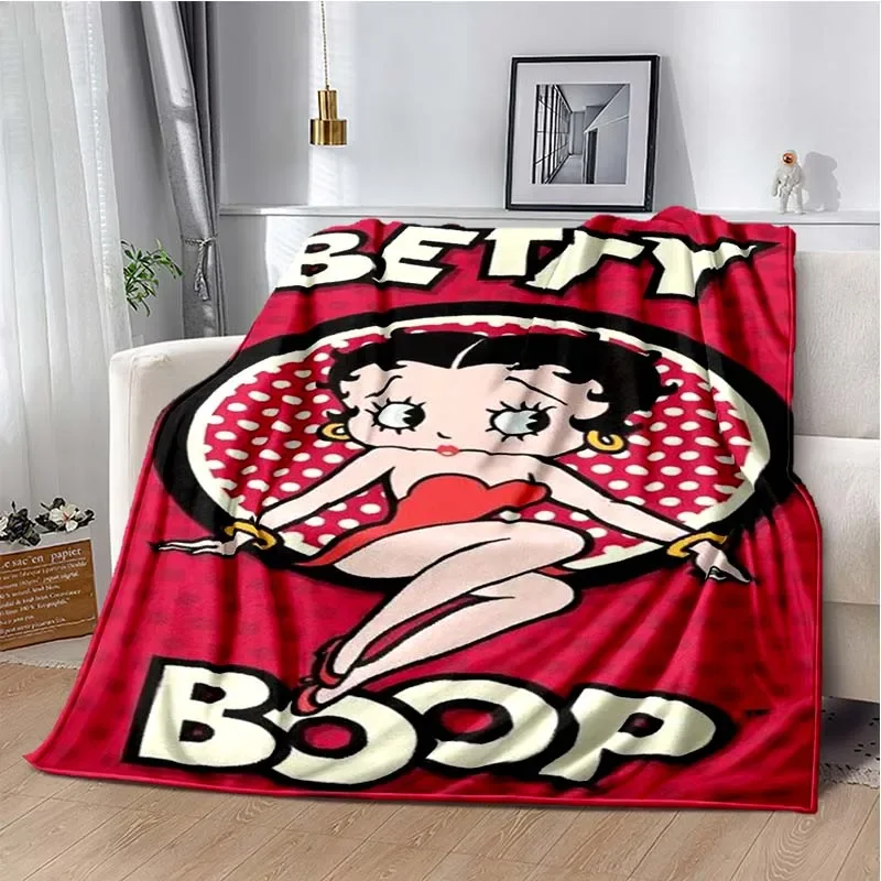 Cartoon  B-B-Bettys-boops Printed Blanket Picnic Blankets Warm Blanket Soft and Comfortable Blanket Home Travel 5