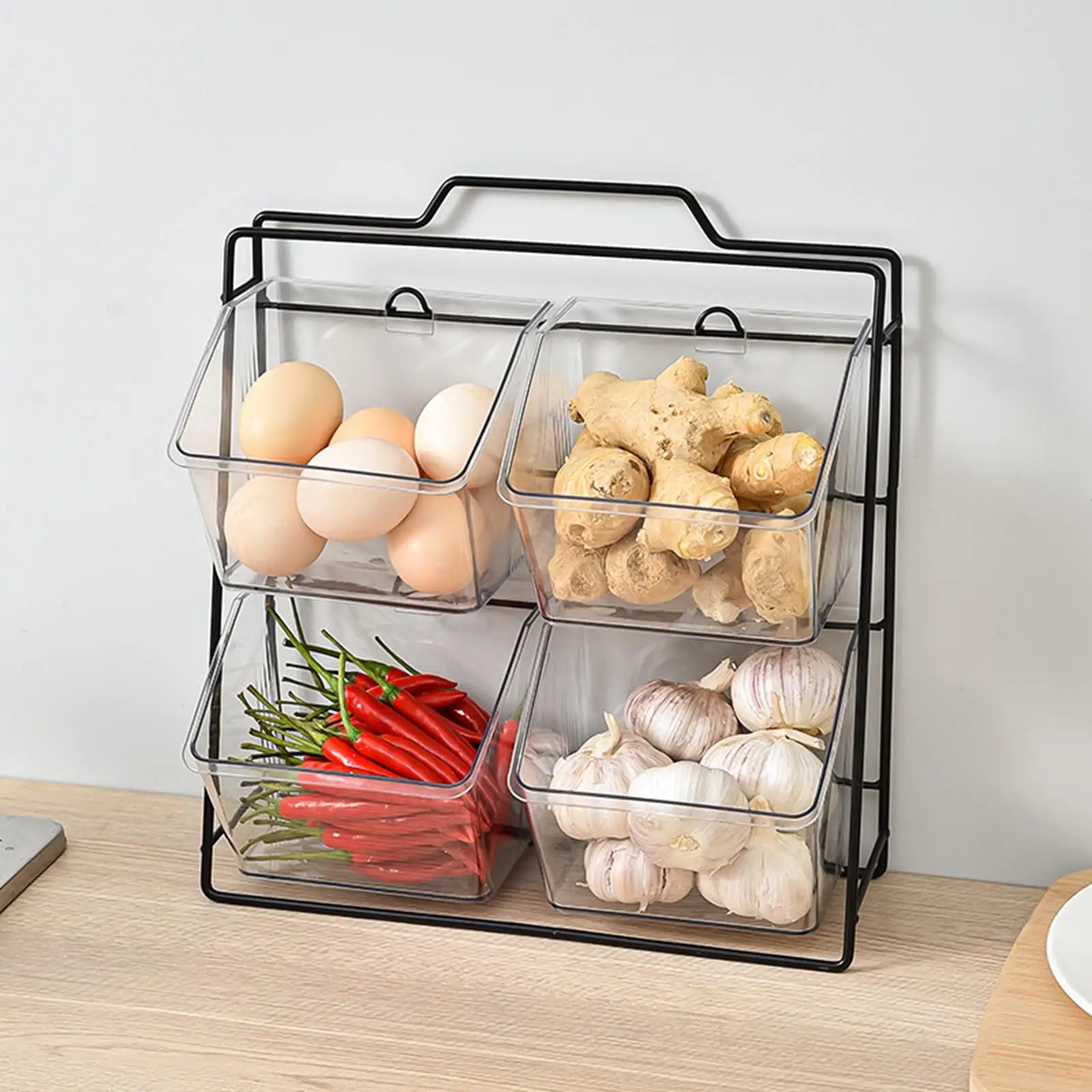 Coffee Pod Storage Storage Kitchen Shelving Tea Bag Rack for Kitchen Home Desktop Onion, Ginger, Garlic Fruits Vegetables Snacks