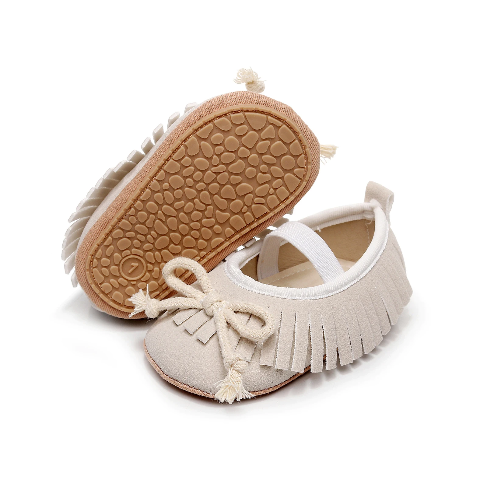 0-18Months Baby Girl Soft Soles Flats Cute Bow Tassels Mary Jane Shoes for Newborn Toddlers Casual Walking Shoes