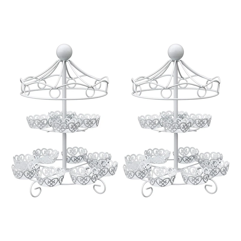 

2X 2 Layer-12 Count Carousel Cupcake Stand Holder Display Wedding Cake Cup Display Stand