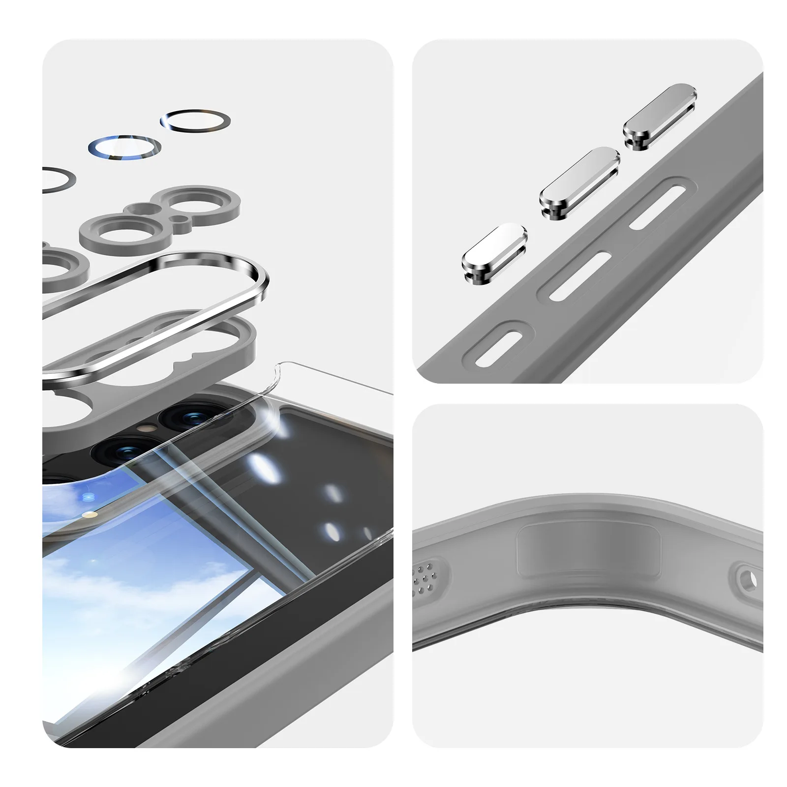 Premium Drop-Proof Phone Case with Metal Lens Protection and Separate Button Design
