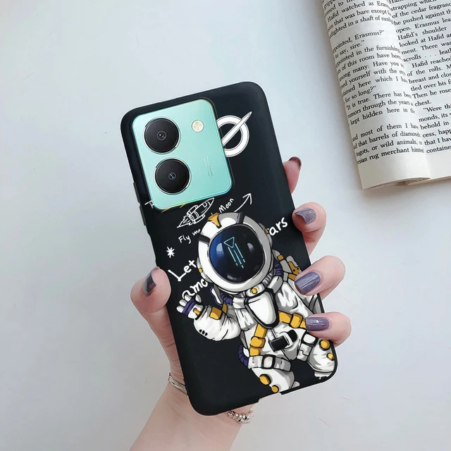 Astronaut Case For VIVO Y36 5G 2023 Electroplating Soft Silicone Phone Case  For VIVO Y 36 Y27 Cute Bracket Back Cover Funda - AliExpress