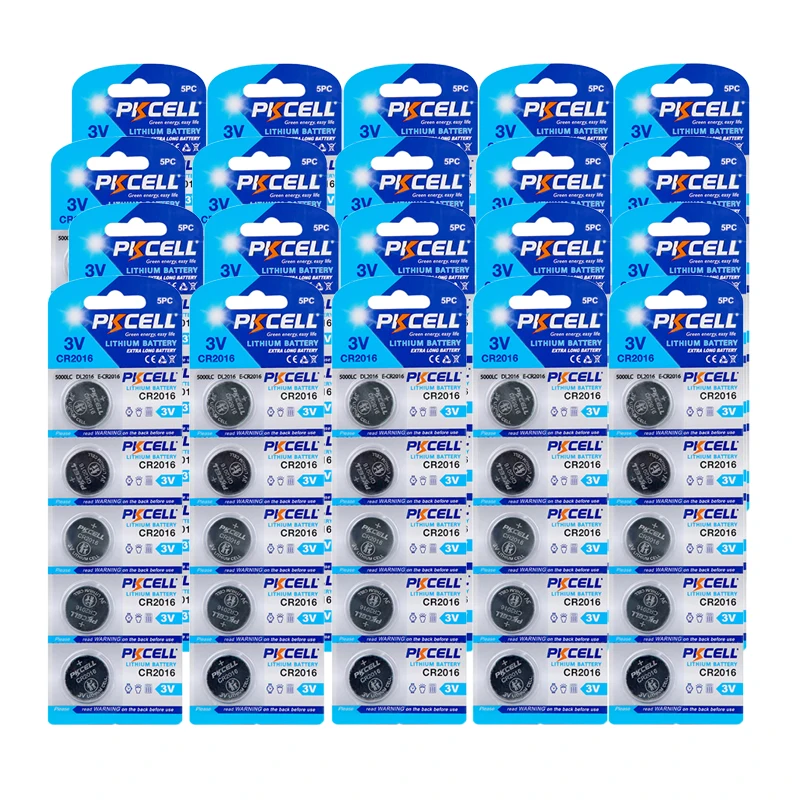 5Pcs PKCELL CR2016 3V Lithium Battery CR 2016 DL2016 LM2016 KCR2016 ECR2016  GPCR For Watch Toy Car Key Button Cell Coin