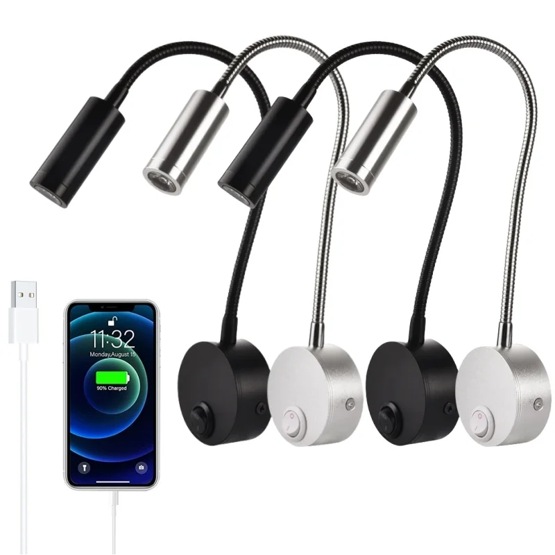 

2 Pieces Bedside Working Study Reading Light Adjustable Wall lamp Sconces 3W LED Book Lamp wall Night Light Fixtures Spot LED