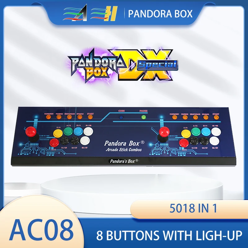 

Pandora BOX DX-S 3D Plus Arcade box Zero Delay 8 Buttons Joystick 2 Player Controller Arcade Console 5018 IN 1 Games Video