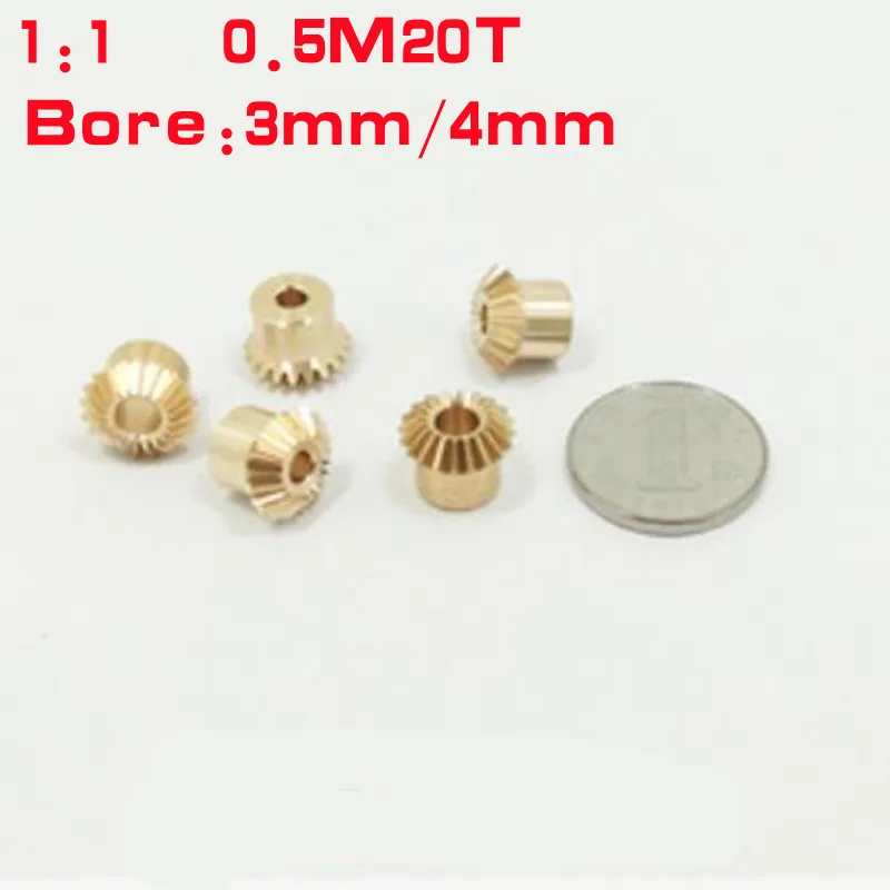 brass Straight bevel gear 90&deg; degree drives gear Bore 2mm 3mm 4mm 2pcs/lot, transmission gear