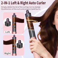 Sèche-cheveux multi-styles 6-en-1 Sencicimen avec brosse coiffante à ions négatifs pour bouclage automatique et outils de coiffage 1300W 2