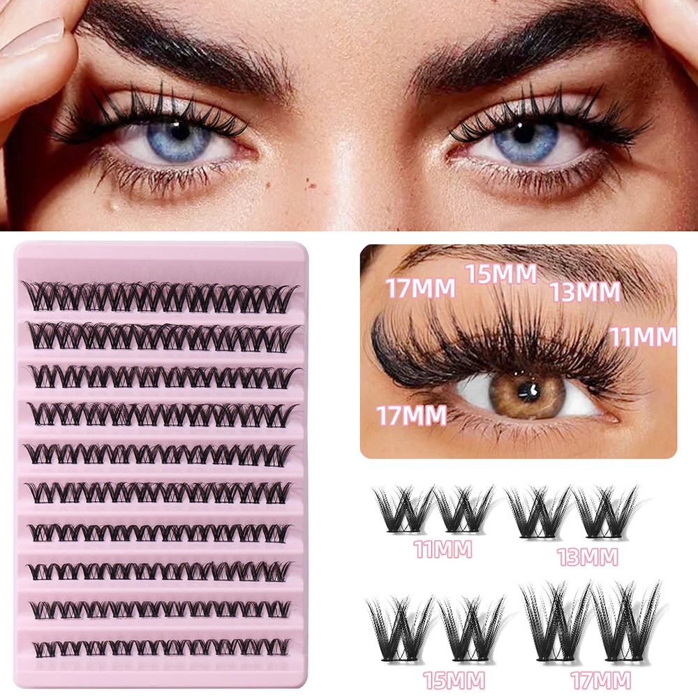 

DIY Eye Makeup Segmented Eyelashes 9mm-17mm False Eyelashes Mix Size Cross V Shape Lash Grafting Women Beauty