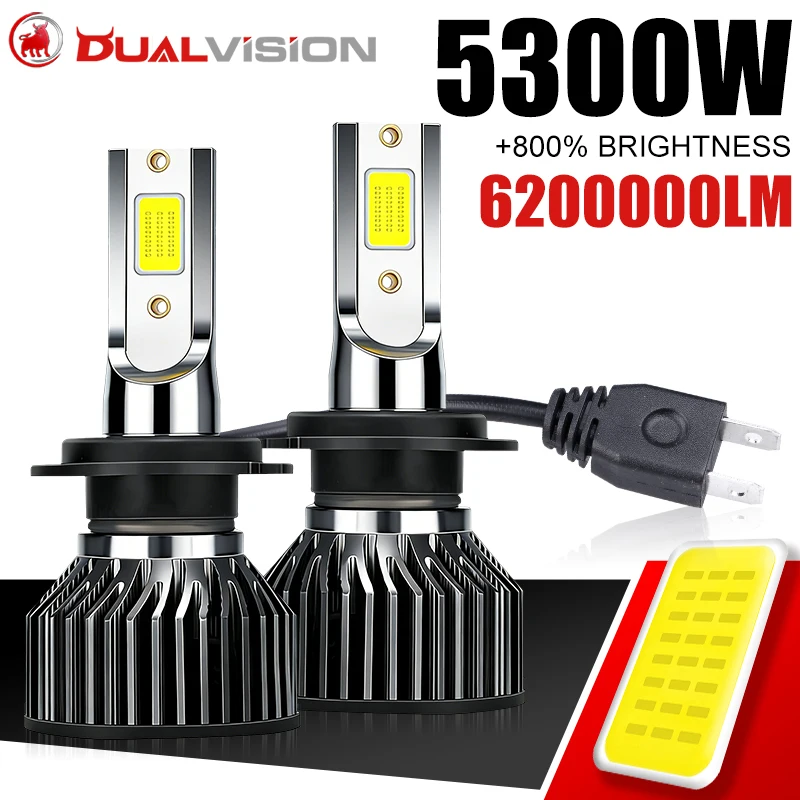 H4 LED 헤드라이트 5300W 슈퍼 4300K 5000K 6000K 캔버스 H7 H11..