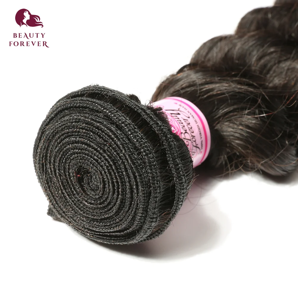 BEAUTY FOREVER 4 PCS Malaysian Deep Wave Hair Bundles Extensions 100% Virgin Human Hair Weave Bundles Natural Color