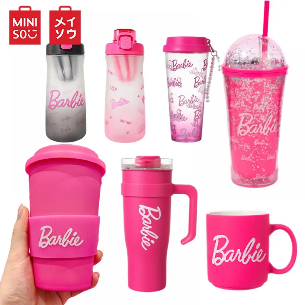 Hot Miniso Barbie Tazza Da Caffè Di Grande Capacità Cartoon Cute Girls Tazza D'Acqua Portatile Tazza Termica In Acciaio Inossidabile Kawaii Tazza Di L