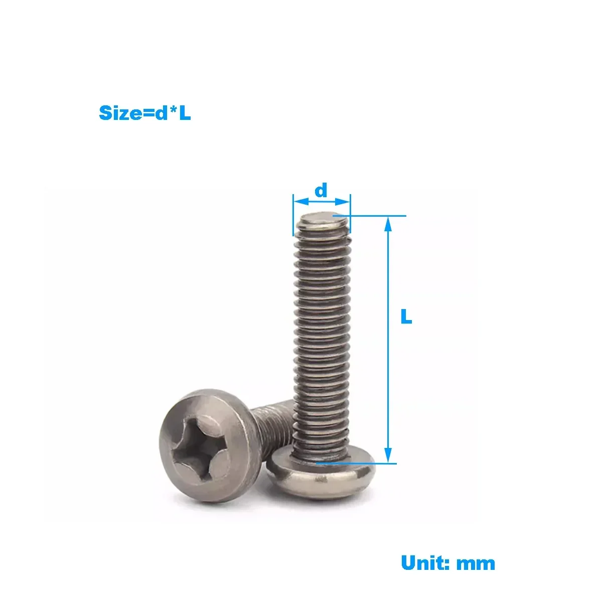 

Titanium Screw / Pure Titanium Pan Head Round Head Phillips Bolt / Round Head Screw M3M4M5M6