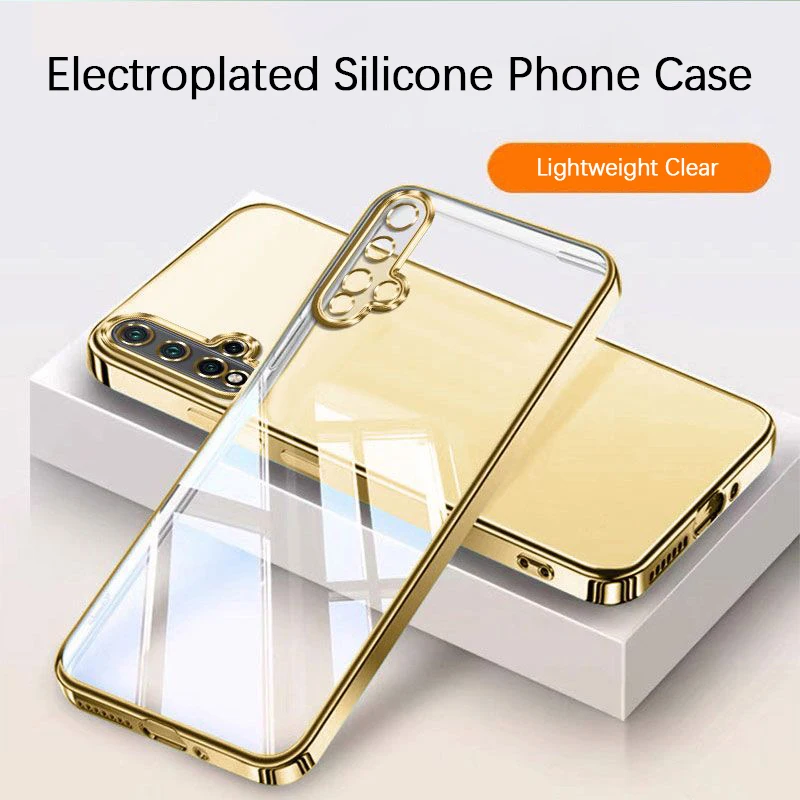 Luxury Soft Silicone Shockproof Back Cover with Plating Finish
