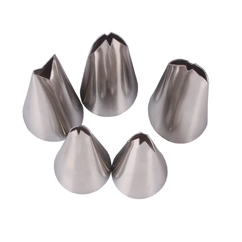 Pastry Nozzles 5 Pcs Set Leaves Stainless Steel Icing Piping Nozzles Tips For Cake Decorating Pastry Fondant Tools pastry nozzles,cake decorating tools