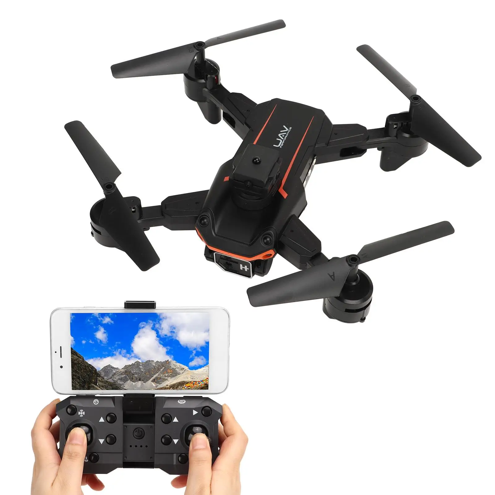 Collapsible RC Quadcopter Drone with Dual Cameras, Obstacle Avoidance, Optical Flow, and Stunt Roll for Aerial for photography