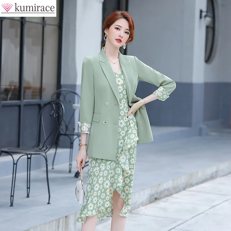 Summer 2022 the New Daisy Condole Belt Prevent Waste Their Two-piece Dress Jacket Suit Elegant Woman Loose Comfortable Clothees