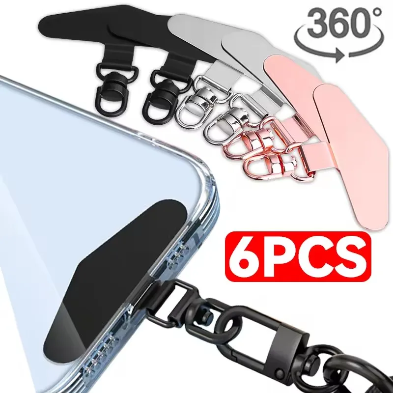 Metal Phone Lanyard Patch Clip - Ultra Thin & Rotatable Steel Tether Tab