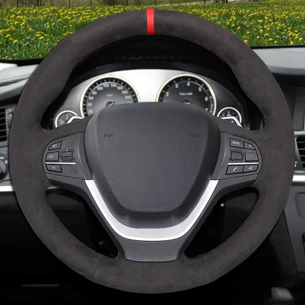 

Non-slip Black Leather Sued DIY Car Steering Wheel Cover For BMW F20 2012-2018 F45 2014-2018 F30 F31 F34 2013-2017 F32 F33 F36