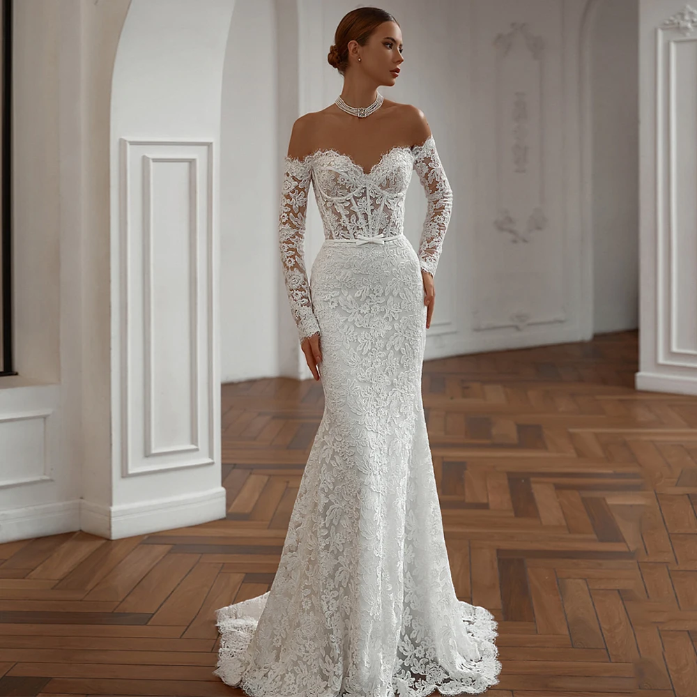 chiffon fit and flare wedding dress DELFI – A & M Enterprises Bridal main image 1