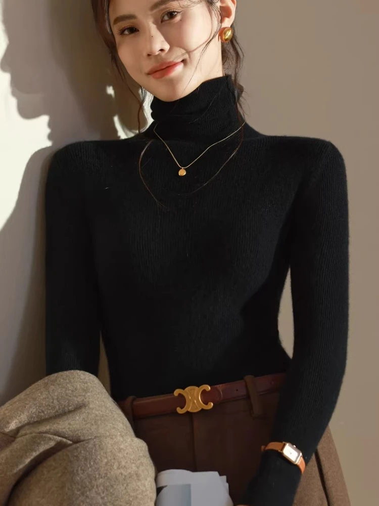 Thick Warm Soft Female Slim Pullovers 2025 Autumn Winter Turtleneck Sweater Women Sweater Ladies Solid Versatile Knitted Tops - Image 6