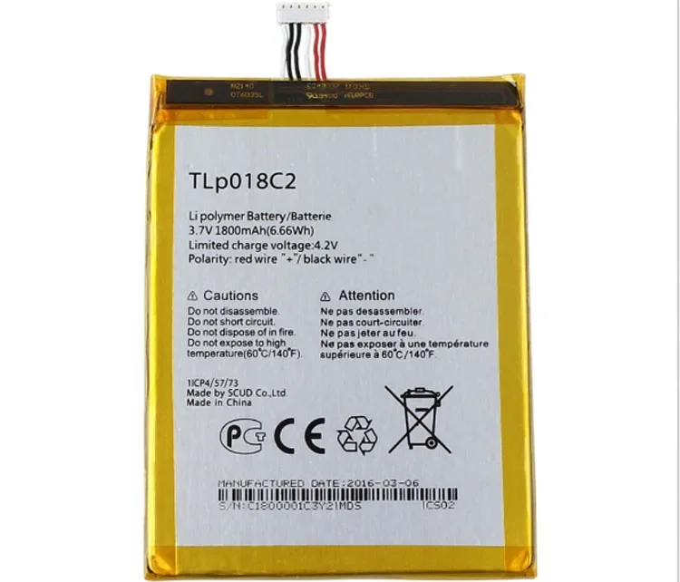 

Высококачественный аккумулятор 3,7 V 1800mAh TLp018C2 для Alcatel OneTouch Idol Ultra OT-6033 TCL S850