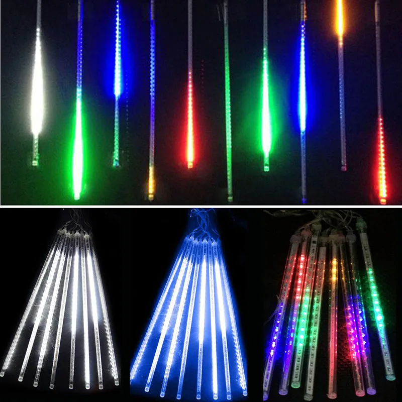 1/2/3/4 Set Outdoor Meteor Shower LED String Lights Christmas Tree Decorations for Home Outdoor New Year Navidad Wedding 2024