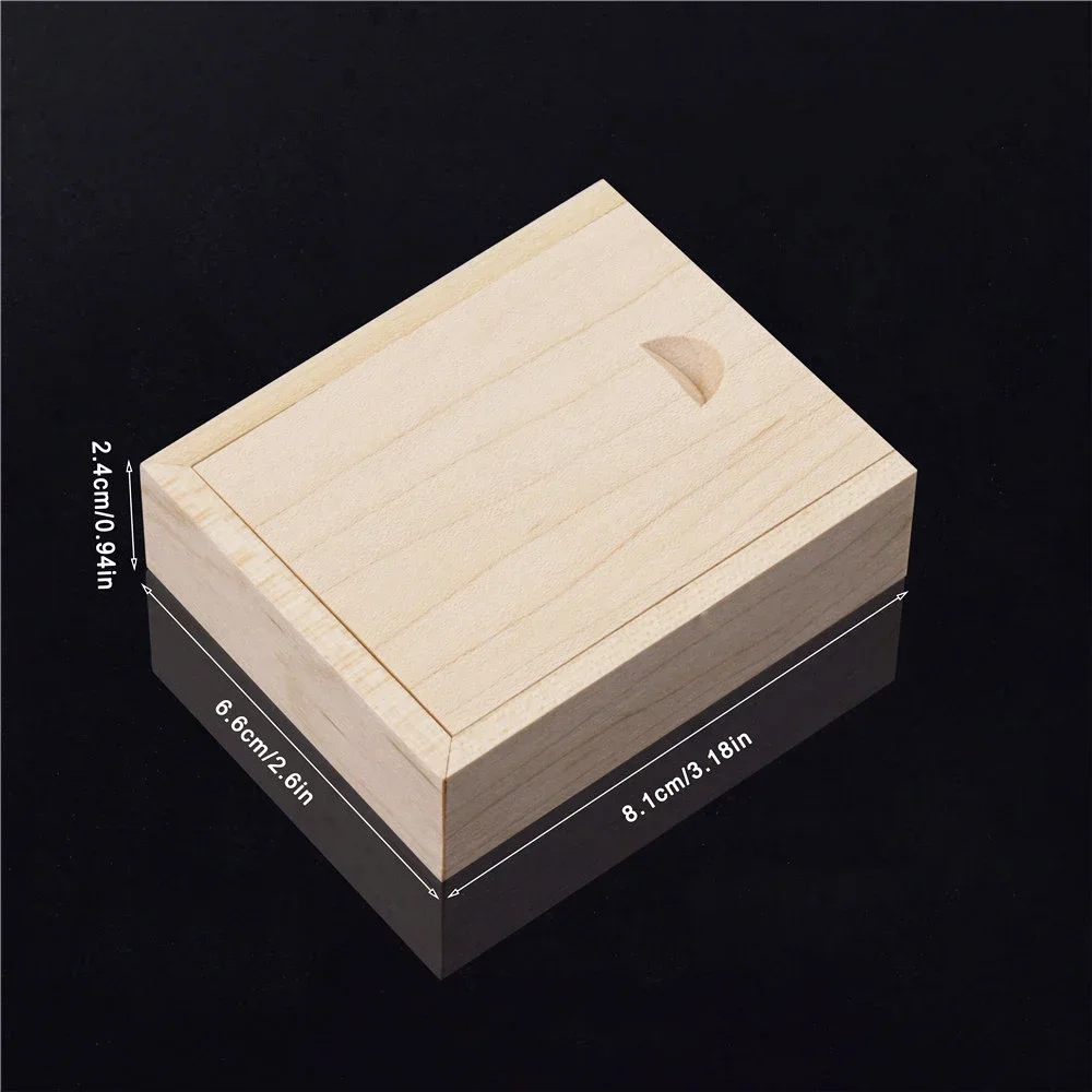 1PCS Free Engraving Unfinished Wooden Walnut Maple Box Jewelry Wood USB Box Storage Keepsake Craft Personalization Wedding Case 4