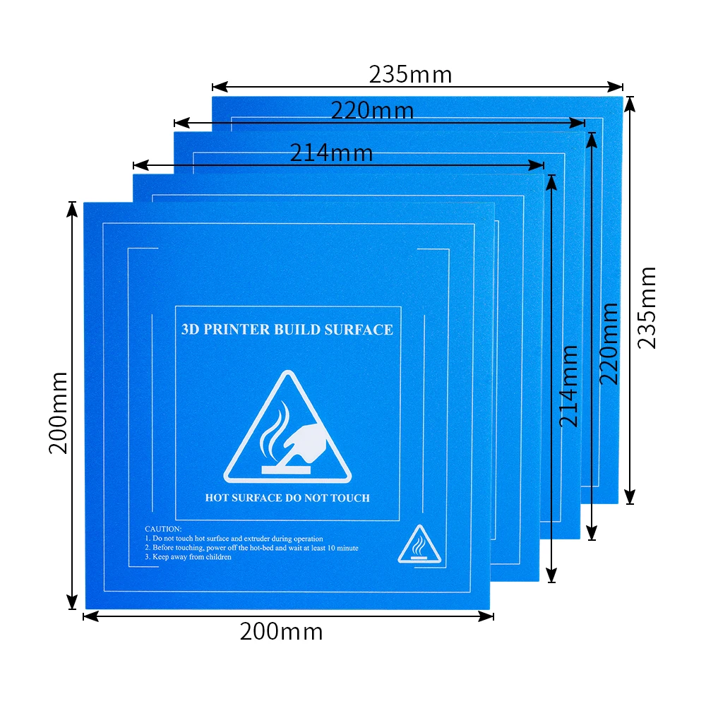 Verbesserter grober sandblauer Heizbett-Aufkleber für 3D-Drucker, Oberflächen-HeatBed, 3D-Druck, Plattform-Aufkleber, Wärmepapier – Detail 1