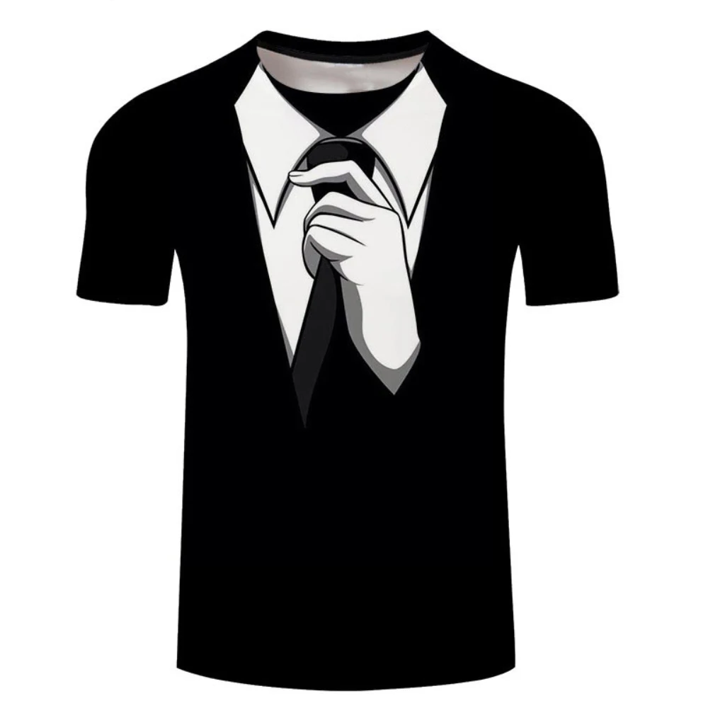 Mens Funny 3D Print Tuxedo T Shirt