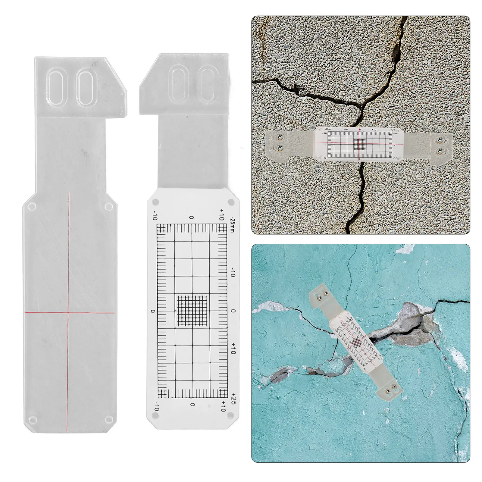 1Set Acrylic Crack Monitoring Ruler for Building Walls High Precision ...