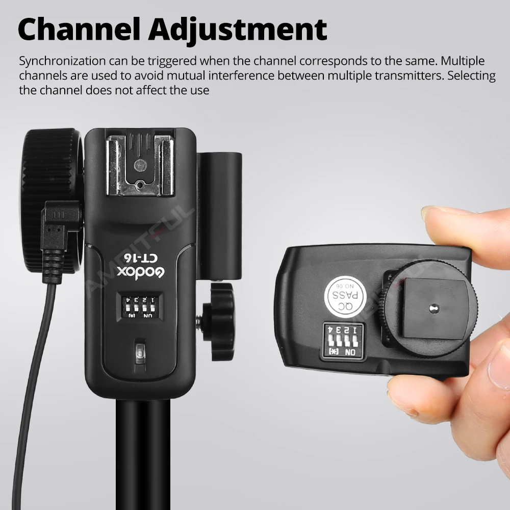 Godox 16 Channels CT-16 Wireless Radio Flash Trigger Transmitter + Receiver Set for Canon Nikon Pentax Studio Flash flash trigger