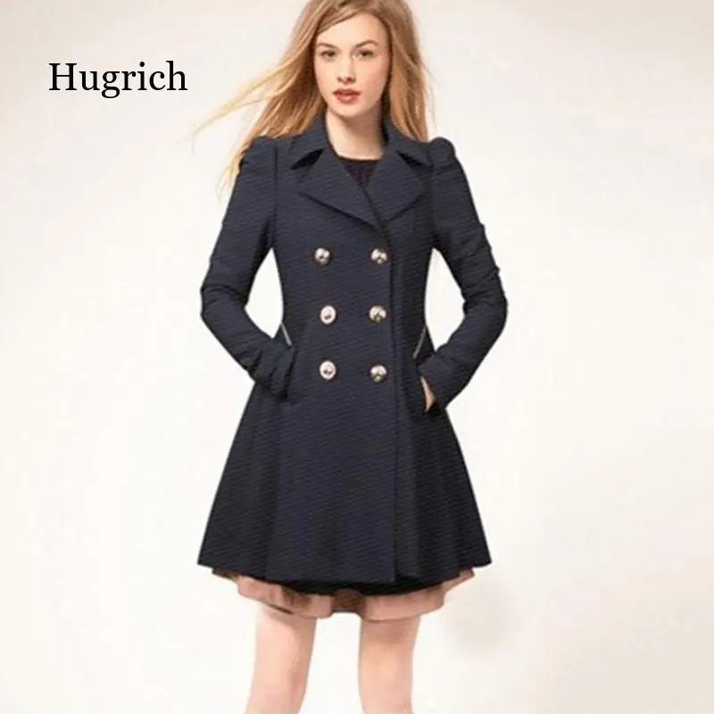 

Женский модный зимний тренчкот 2022, двубортное однотонное приталенное пальто средней длины большого размера с длинным рукавом для женщин