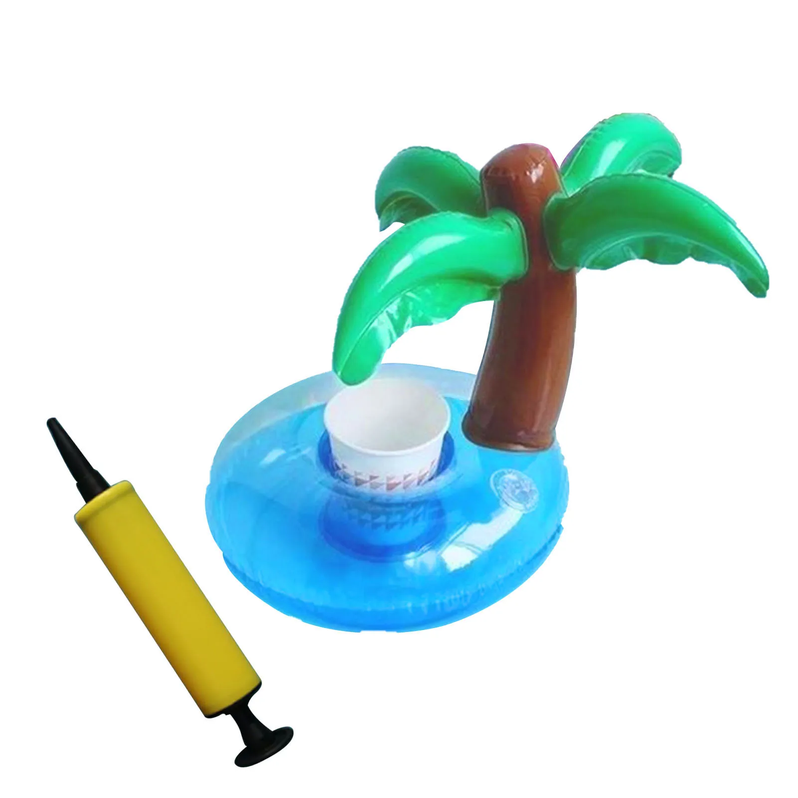 

Outdoor Swimming Pool Coconut Tree Shape Iatable Drink Holder Floating Drink Holders For Pool With Pump Kids Pool Party Toys
