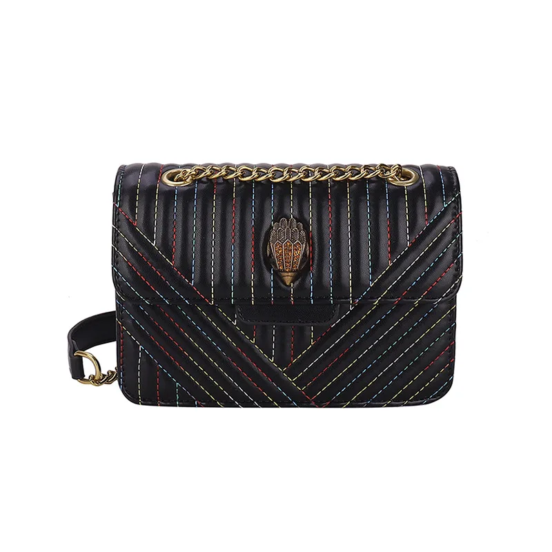 UK Luxury Designer Shoulder Bag 2023 New Solid Color Women's Handbag Fashion Retro Crossbody Bag Premium Gold Chain Eagle Head