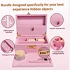Large Pink Bamboo Wooden Herb Stash Box Rolling Tray Storage Container Lockable Storage Decorative Box 2
