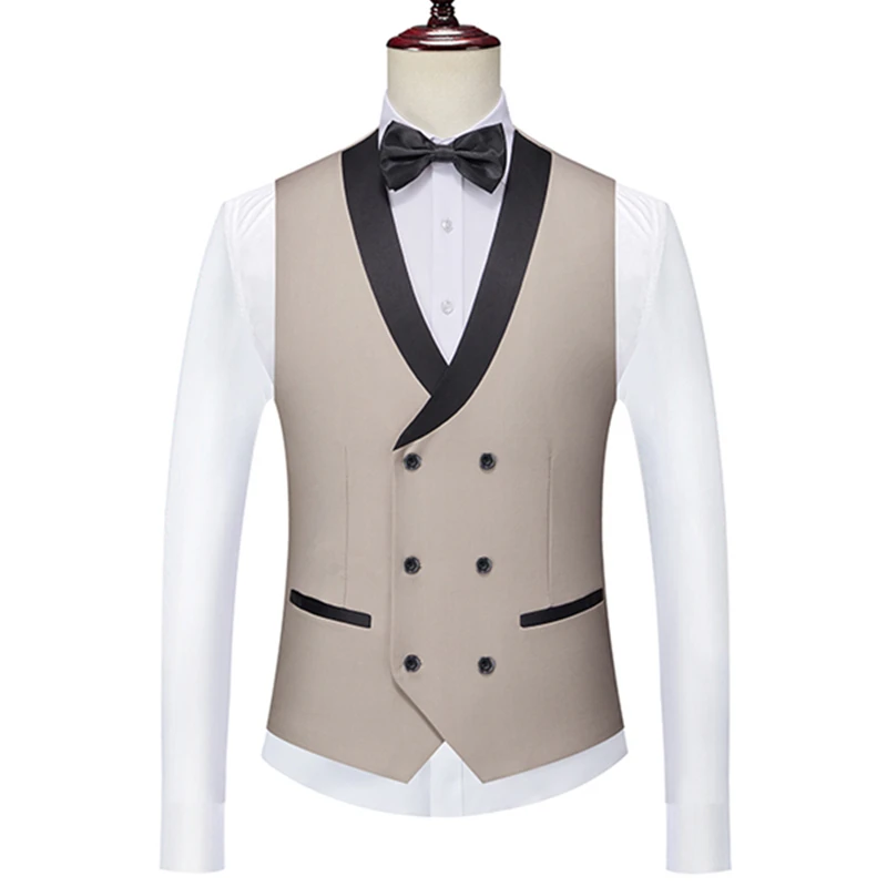 2023 Fashion New Men's Casual Boutique Slim Single Button Solid Color Business Wedding Suit 3 Pcs Set Dress Blazers Pants Vest