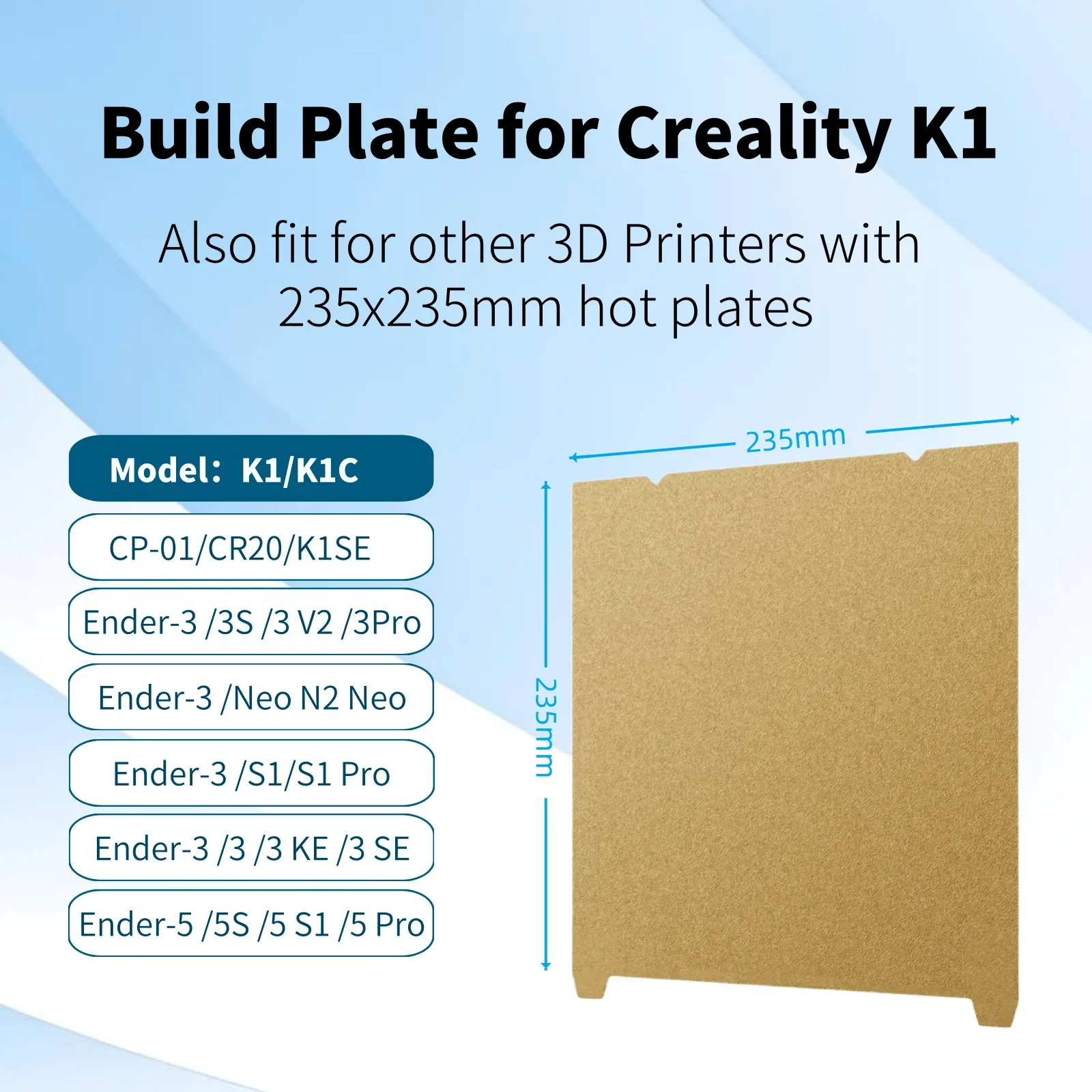 Textured PEI 3D Printer Build Plate with Smooth Magnetic Sheet