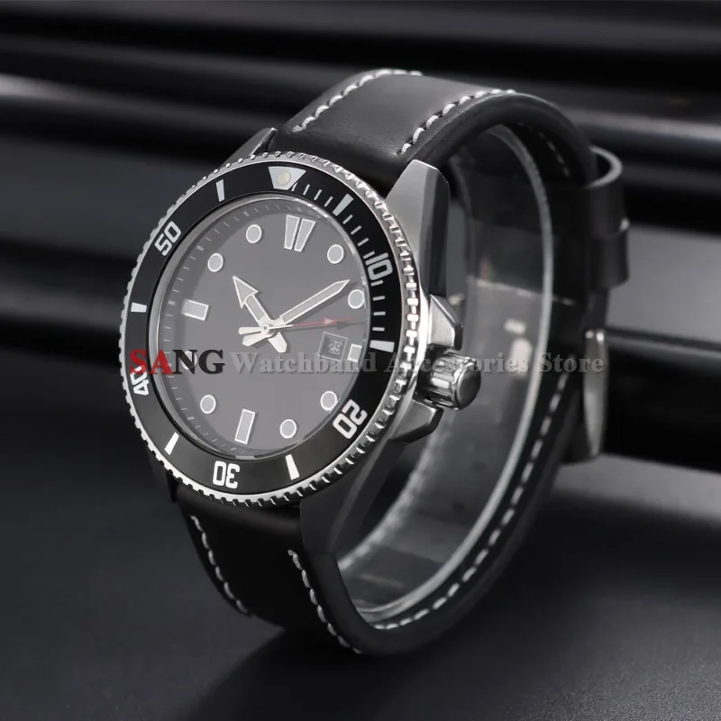 Premium Genuine Leather Watchband with Vintage Stitching – Universal Sport Strap