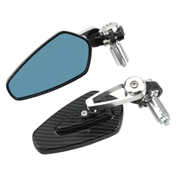 Enhanced Rotatable Inverted Carbon Fiber Motorcycle Rear View Mirror Accessory (Silver)