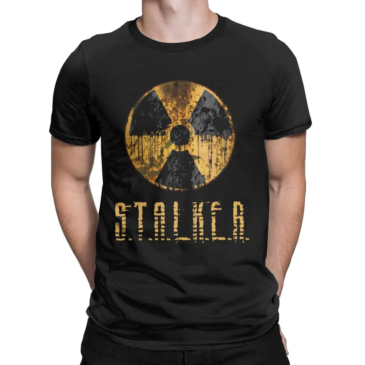 Stalker Radiation Computer Game Shadow Of Cernobil Camicia Da Uomo Tee Manica Corta Girocollo T-Shirt Cotone Stampa Vestiti
