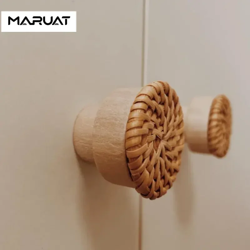 Wooden Handles Beech Rattan Drawer Knobs Wardrobe Furniture Handle Kitchen Cupboard Door Handle Dresser Pulls Furniture Hardware furniture handles,kitchen door handles