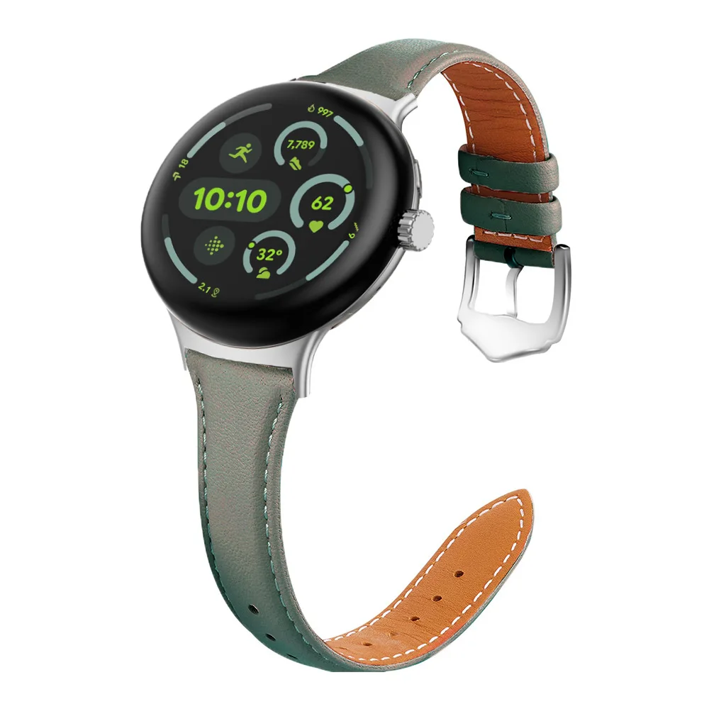 Elegant Genuine Leather Watch Strap with Water Drop Buckle – Fashion Small Waist Design