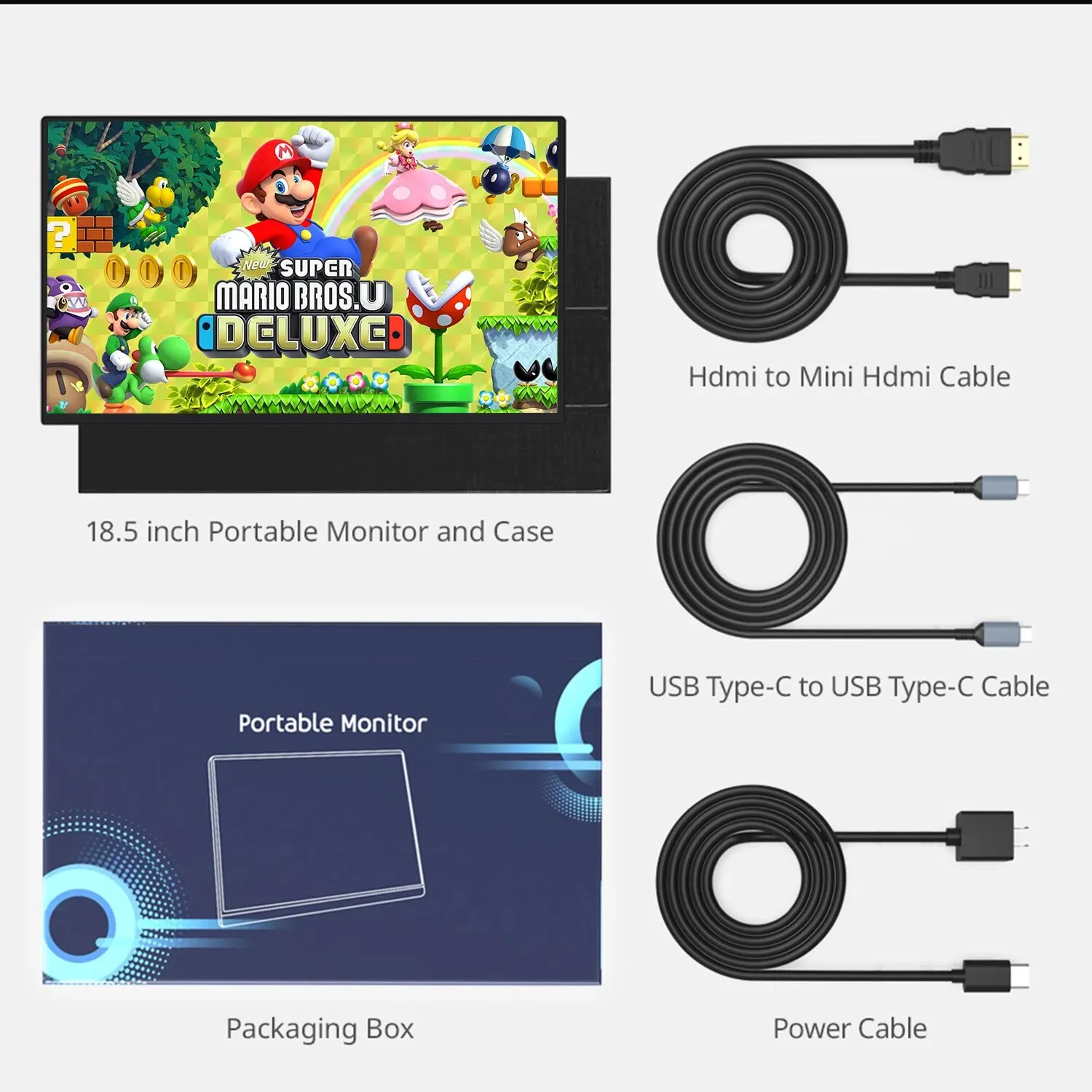 XIANWEI ޴  Ʈ  100% sRGB  ݼ  ÷, USB C 3.1, ޴ Ʈ  ̴ PC PS4/5 , 18.5 ġ, 100Hz