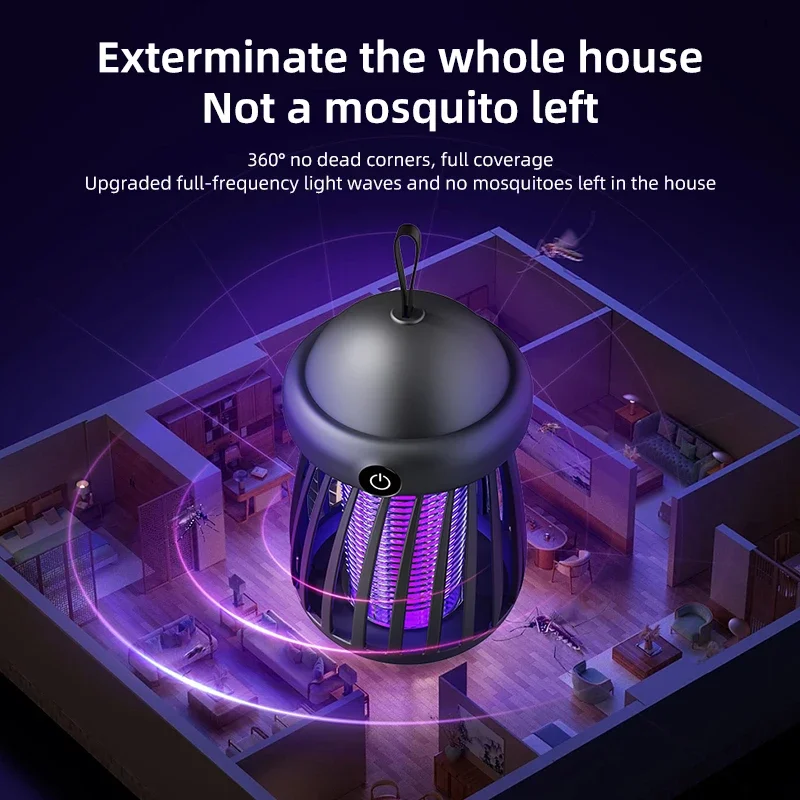 Electric Mosquito Killer Lamp with USB Power Insect Zapper & Night Light for Bedroom Outdoor Fly Trap with Shock-Proof Design mosquito killer lamp mosquito lamp